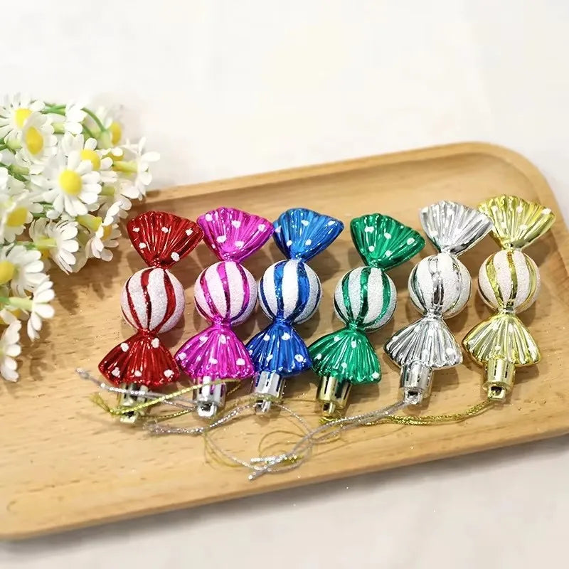 6-Piece Christmas Candy Ball Ornament Set – DIY Holiday Tree and Home Decor Pendants