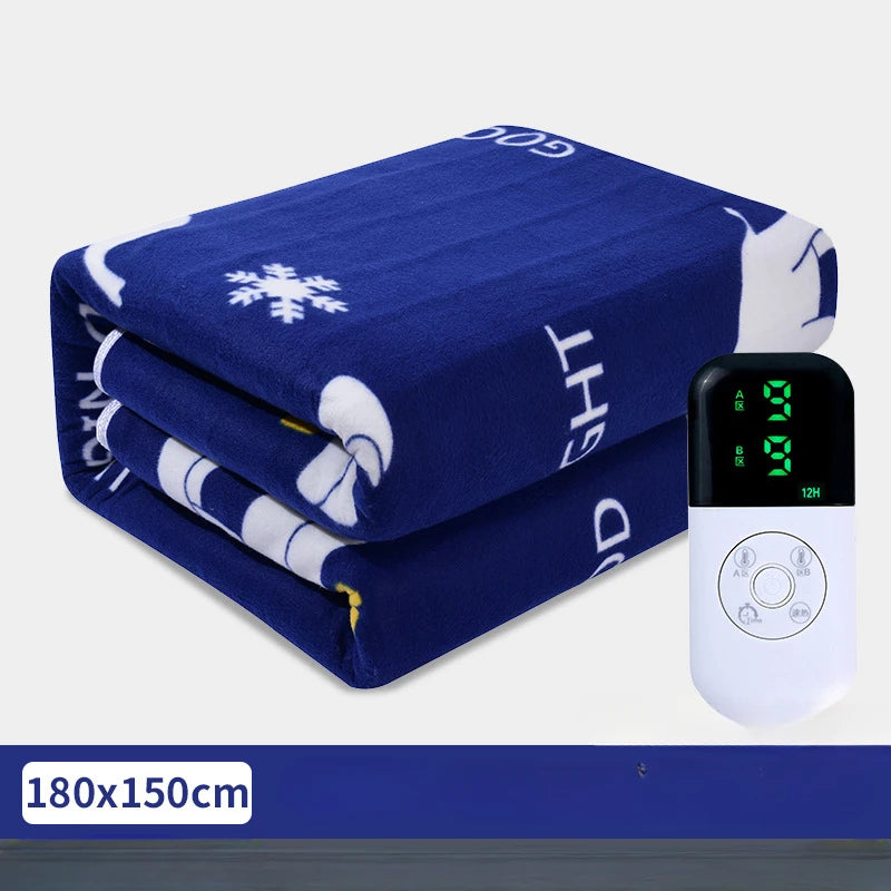 UK Smart Electric Heated Blanket: Winter Heating Blanket with Adjustable Temperature & Timer, Heated Carpet Mat