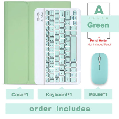 Wireless Keyboard & Mouse Set for iPad: Bluetooth Keyboard Case for iPad Pro 13/11 (M4/M2 2024), Air 5/4/2, 10.2, 9th/8th/7th Gen