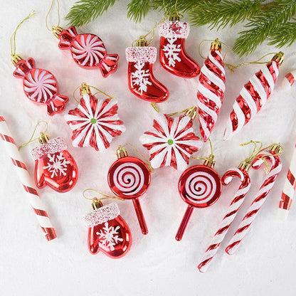 6PCS Set Christmas Candy Pendants – Colourful Lollipop & Cane Hanging Ornaments for Tree & Holiday Decor 1