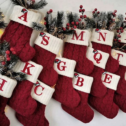 Christmas Alphabet Knitting Socks – Festive Ornaments for Tree & Home Décor