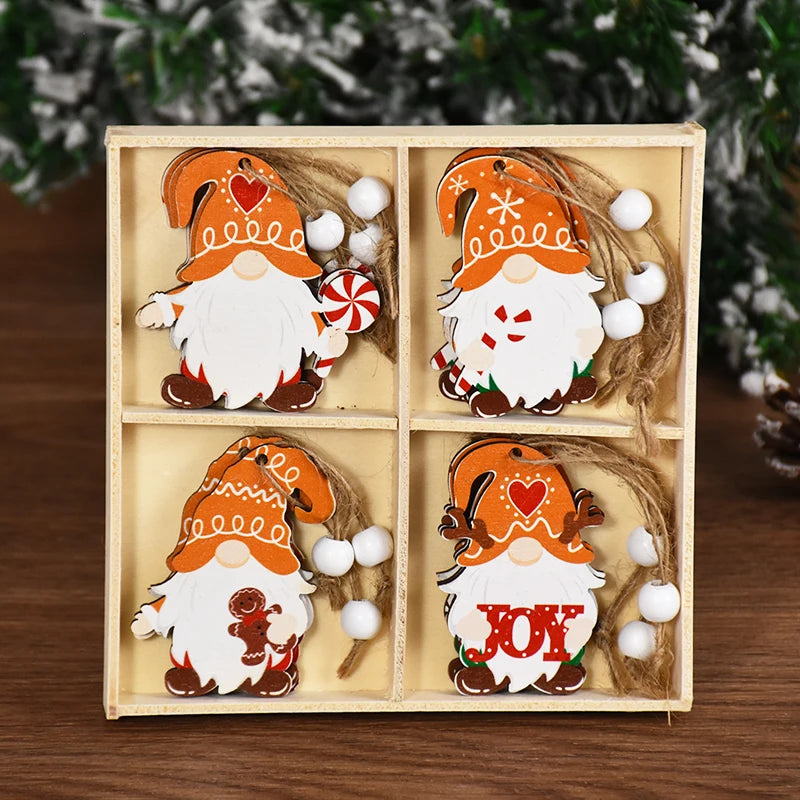 Christmas Gingerbread Man Wooden Pendants – Adorable Tree Hanging Ornaments for 2024 Holiday Decor, Noel & New Year Gifts