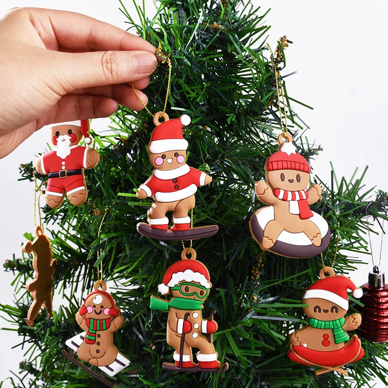 10PCS Gingerbread Man Pendants – Fun Christmas Tree Ornaments for 2024 Holiday Decor & New Year Cheer  1