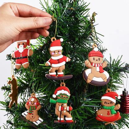 10PCS Gingerbread Man Pendants – Fun Christmas Tree Ornaments for 2024 Holiday Decor & New Year Cheer  1