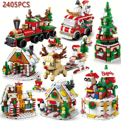 2024 Advent Calendar Christmas Building Blocks Set – Santa Claus, Train & House Blocks | Holiday Toy Gift for Kids