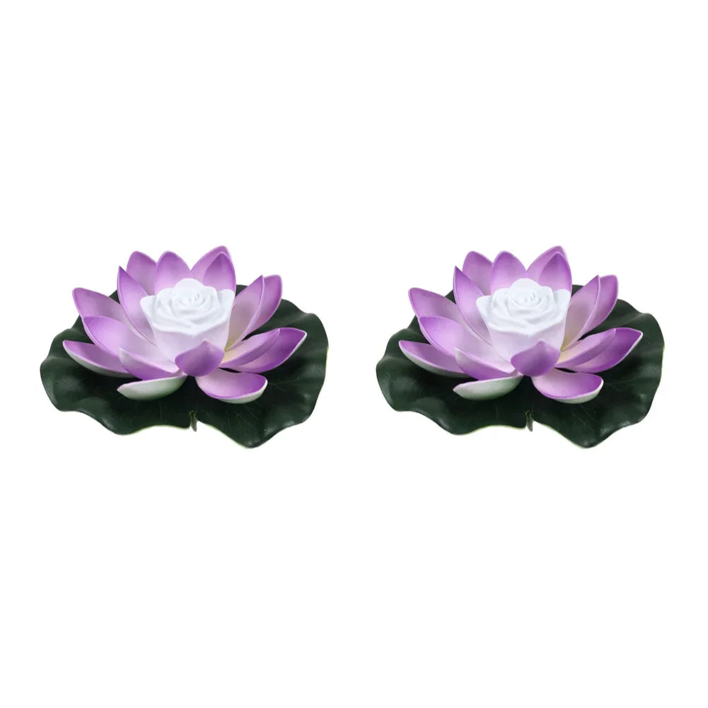 LED Waterproof Floating Lotus Light – Battery Operated Artificial Lily Flower Night Lamp for Pond, Pool, and Garden Décor