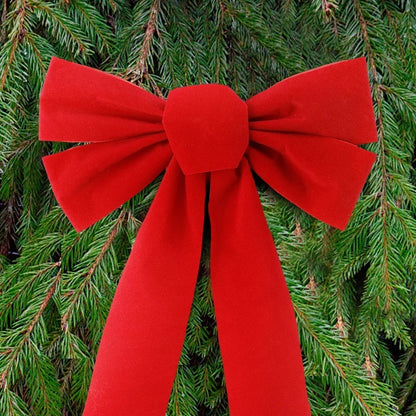 Big Bowknot Red Ribbon Christmas Tree Topper: Elegant Red Bow for Tree, Door, or Party Décor