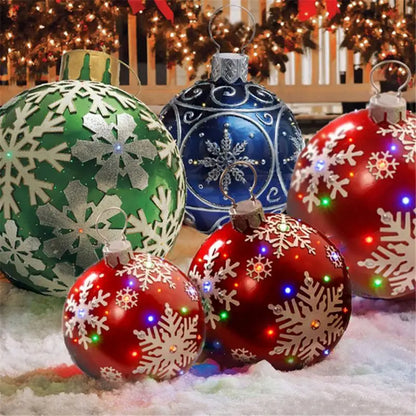 Large Christmas Inflatable Balls (60cm): Outdoor Christmas Tree Decorations, Inflatable Baubles for Festive Atmosphere