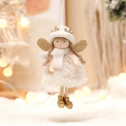 Christmas Angel Girl Doll Ornament – Plush Hanging Pendant for Tree & Holiday Décor