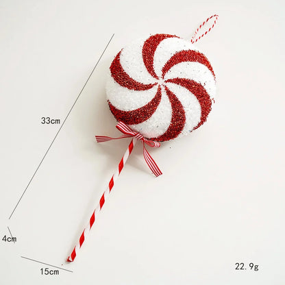 Red and White Candy Cane Lollipop Ornaments: Christmas Tree Hanging Decorations for Holiday and New Year 2025