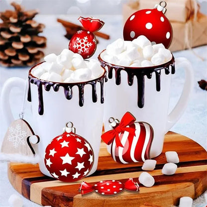 12PCS/24PCS/36PCS Christmas Hanging Décor Set: Candy Cane, Lollipop & Wooden Tree Ornaments for Festive Holiday Home Decor