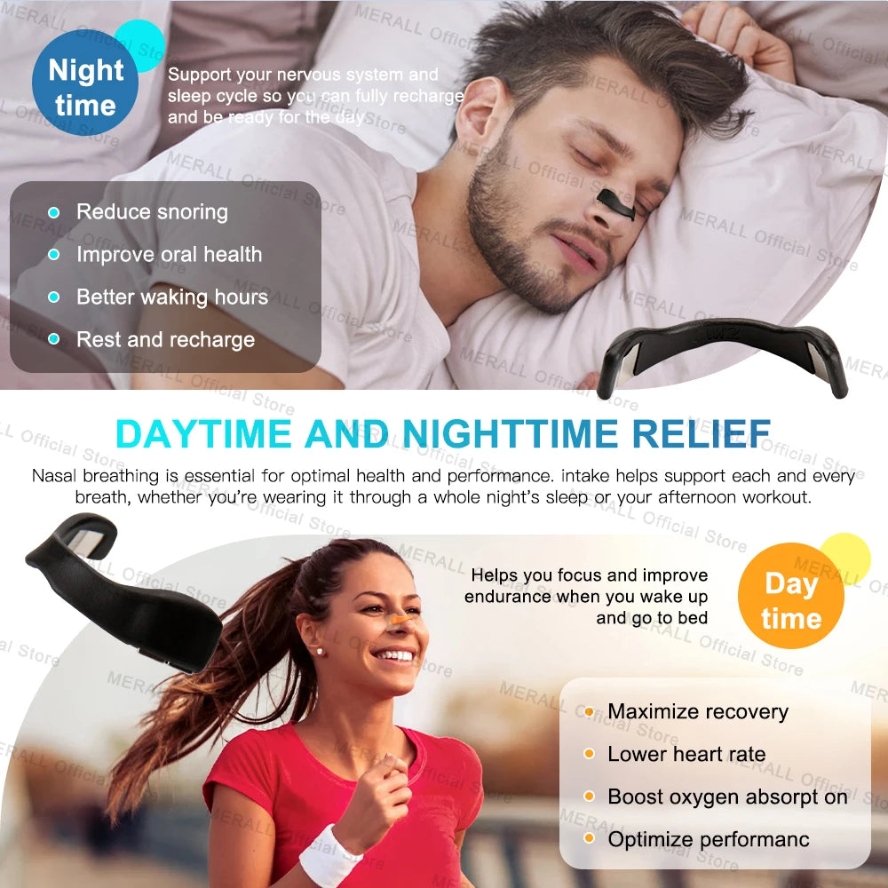 Magnetic Nasal Strips for Improved Breathing & Snore Reduction – Comfortable Nasal Dilators for Enhanced Sleep Quality