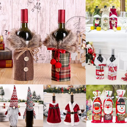 Christmas Wine Bottle Cover – Festive Bottle Decor for Home 2024, Merry Christmas Gift, New Year 2025 Ornament (Copy)