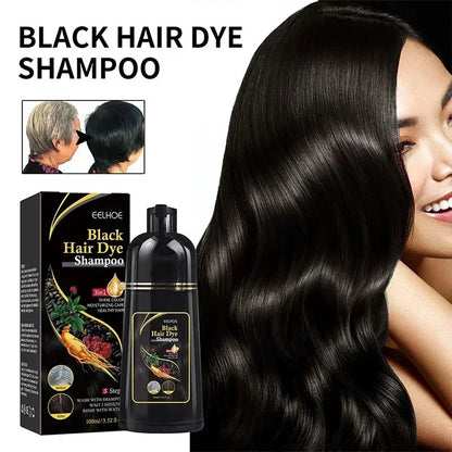 100ml 3-in-1 Black Hair Dyeing Shampoo – Instant Natural Herbal Hair Colour, Nourishing & Shiny Hair Dye Shampoo