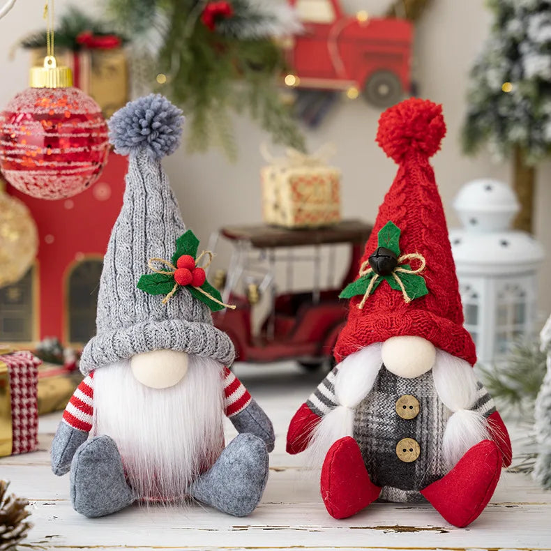 Nordic Sitting Dwarf Ornament: Country Santa Claus Knitted Doll for Festive Home Décor