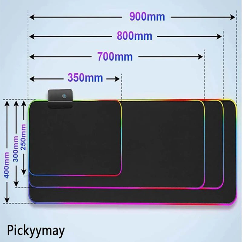 Geometry Large RGB Gamer Mousepad 40x90cm Mouse Mat Gaming Mousepads LED Keyboard Mats Luminous Desk Pads Mouse Pad For PC