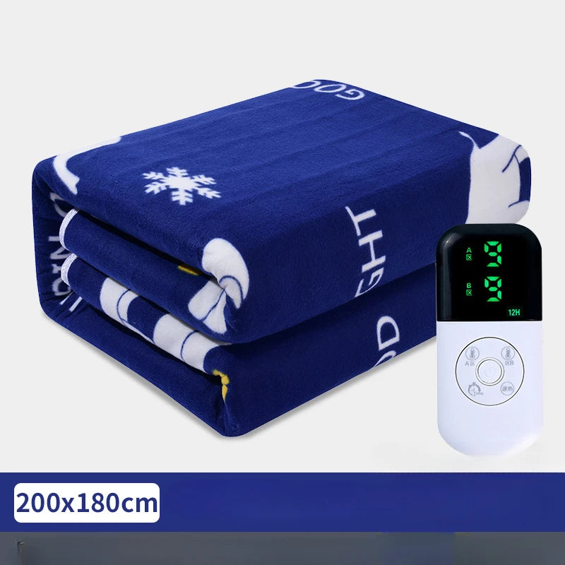 UK Smart Electric Heated Blanket: Winter Heating Blanket with Adjustable Temperature & Timer, Heated Carpet Mat