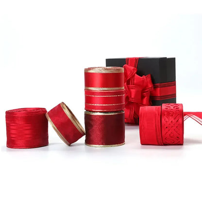 25-Yard Gold Wire Edge Ribbon – 38mm & 63mm Rolls for Christmas, New Year, Valentine’s Day, DIY Crafts & Gift Wrapping