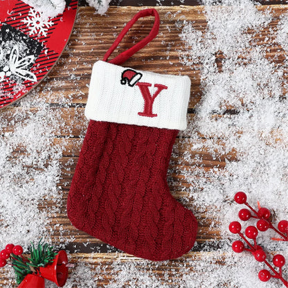 Christmas Alphabet Knitting Socks – Festive Ornaments for Tree & Home Décor