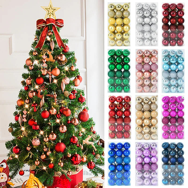 1 Box of Christmas Balls – Hanging Tree Ornaments for Home & Party Décor – 2024 New Year Gift