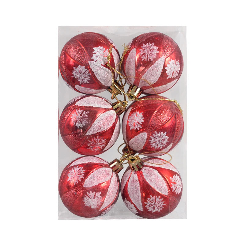 6PCS 6cm Christmas Ball Ornaments: Festive Hanging Pendants for Tree &amp; Home Décor 2024