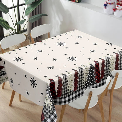 Christmas Snowflake Tablecloth: Merry Christmas & New Year 2024 Table Decor, Festive Table Cover