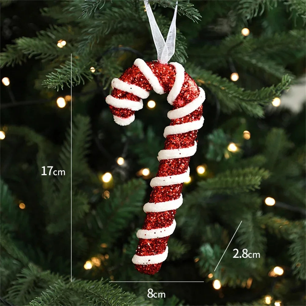 Red and White Candy Cane Lollipop Ornaments: Christmas Tree Hanging Decorations for Holiday and New Year 2025