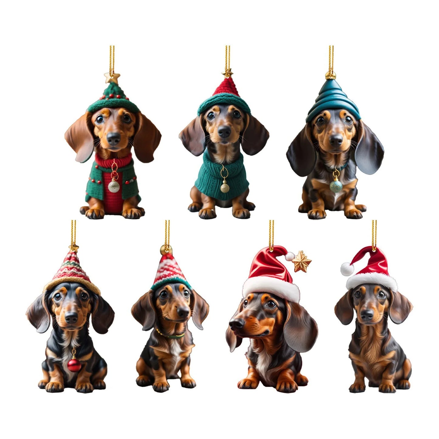 Christmas Cute Dog Tree Pendant – Adorable Holiday Car & Home Hanging Ornament for Window, Backpack, or Tree Décor