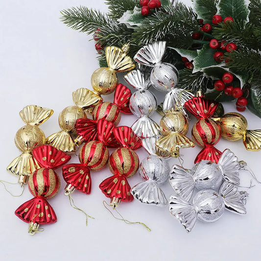 5 Pcs Christmas Candy Ornaments – Colourful Xmas Balls & Hanging Pendants for Christmas Tree, Home Decor & New Year 2025 Gifts