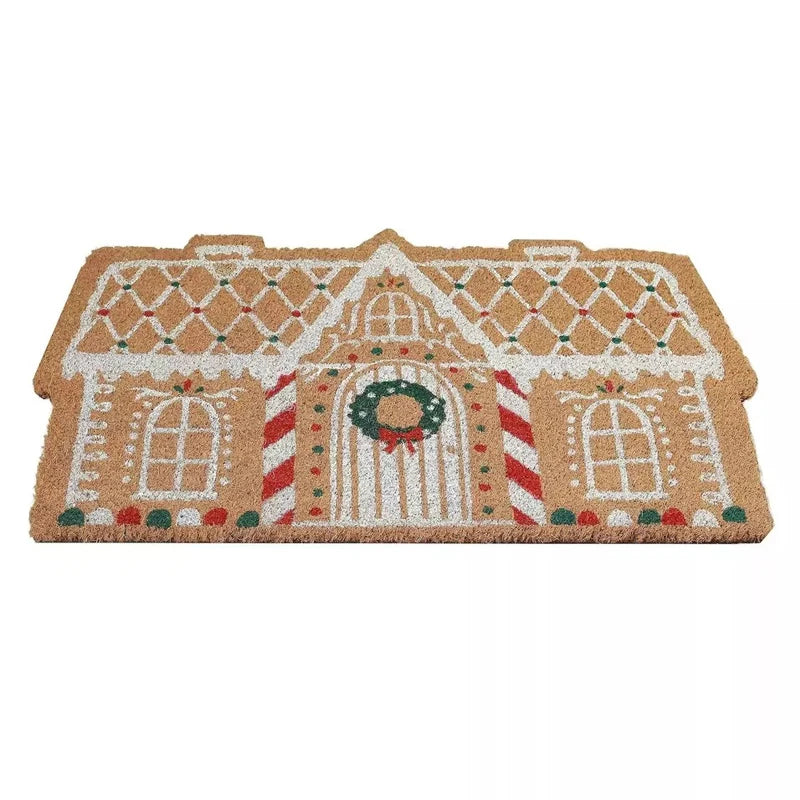 Christmas Cartoon Door Mat: Soft Imitation Cashmere Non-Slip Welcome Rug for Home Décor & Bathroom Water Absorbing Carpet