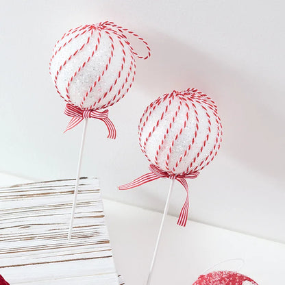 Large Christmas Candy Cane Ornaments – Red & White Lollipop Decorations for Tree, Home & Party Decor