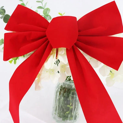 Big Bowknot Red Ribbon Christmas Tree Topper: Elegant Red Bow for Tree, Door, or Party Décor