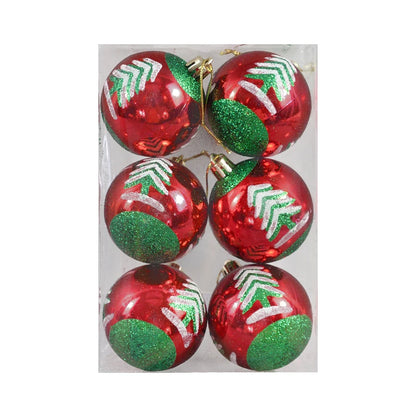 6PCS 6cm Christmas Ball Ornaments: Festive Hanging Pendants for Tree &amp; Home Décor 2024