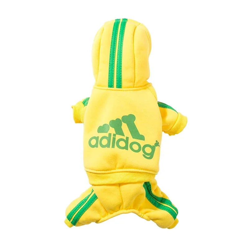 Adidog Dog Jumpsuit – Warm Puppy Hoodie Sweatshirt for Small to Medium Breeds