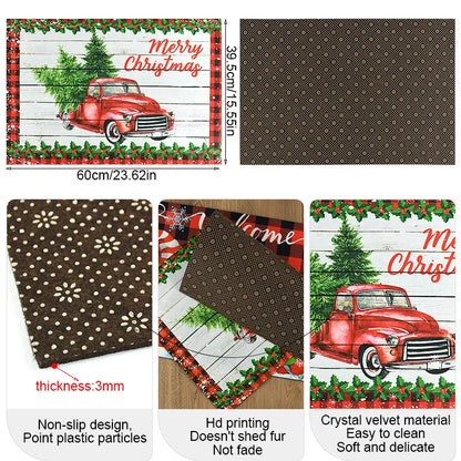 Merry Christmas Doormat: Santa Claus Anti-Slip Outdoor Rug for Holiday Décor