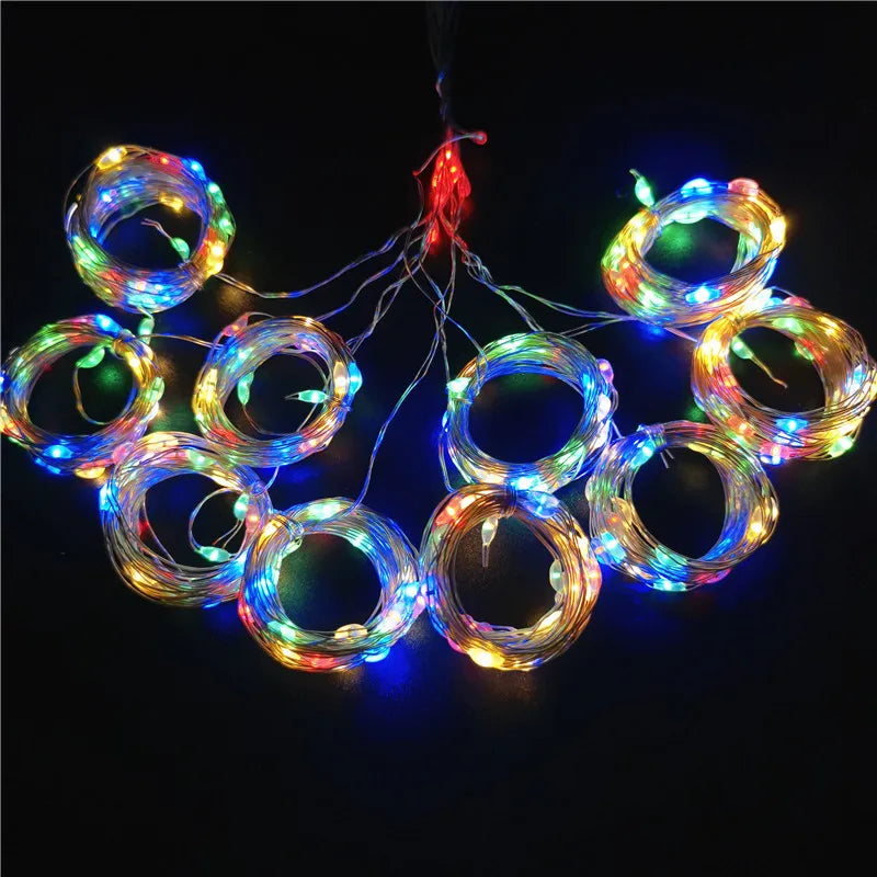 3M/4M/6M Curtain LED String Lights – Remote Control Fairy Garland Lights for Christmas, Weddings, and Home Decor