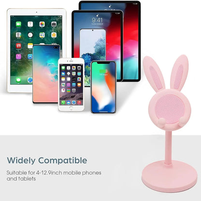 Cartoon Bunny Desktop Phone Holder – Adjustable Telescopic Lifting Stand for Smartphones & Tablets – Fun, Portable Bracket for Hands-Free Viewing