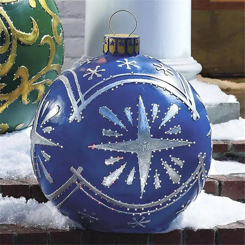 Large Christmas Inflatable Balls (60cm): Outdoor Christmas Tree Decorations, Inflatable Baubles for Festive Atmosphere