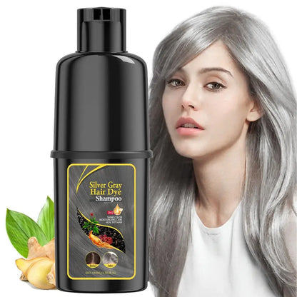 Hair Colour Shampoo – Black Hair Dye, Covers White Hair, Darkening Shampoo in Wine Red, Brown, or Silver Shades