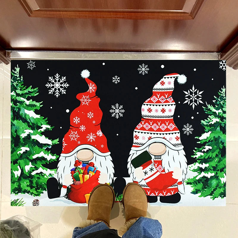 Merry Christmas Doormat: Santa Claus Anti-Slip Outdoor Rug for Holiday Décor