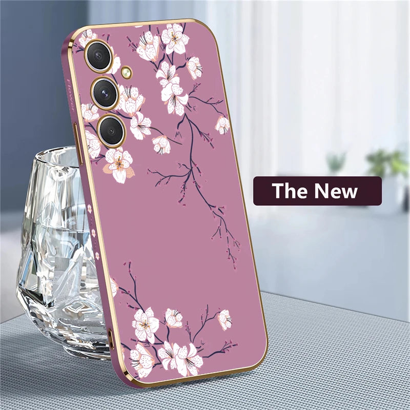 Painting Pattern Case for Samsung Galaxy A34 to A72 – Soft Silicone Flower Phone Cover