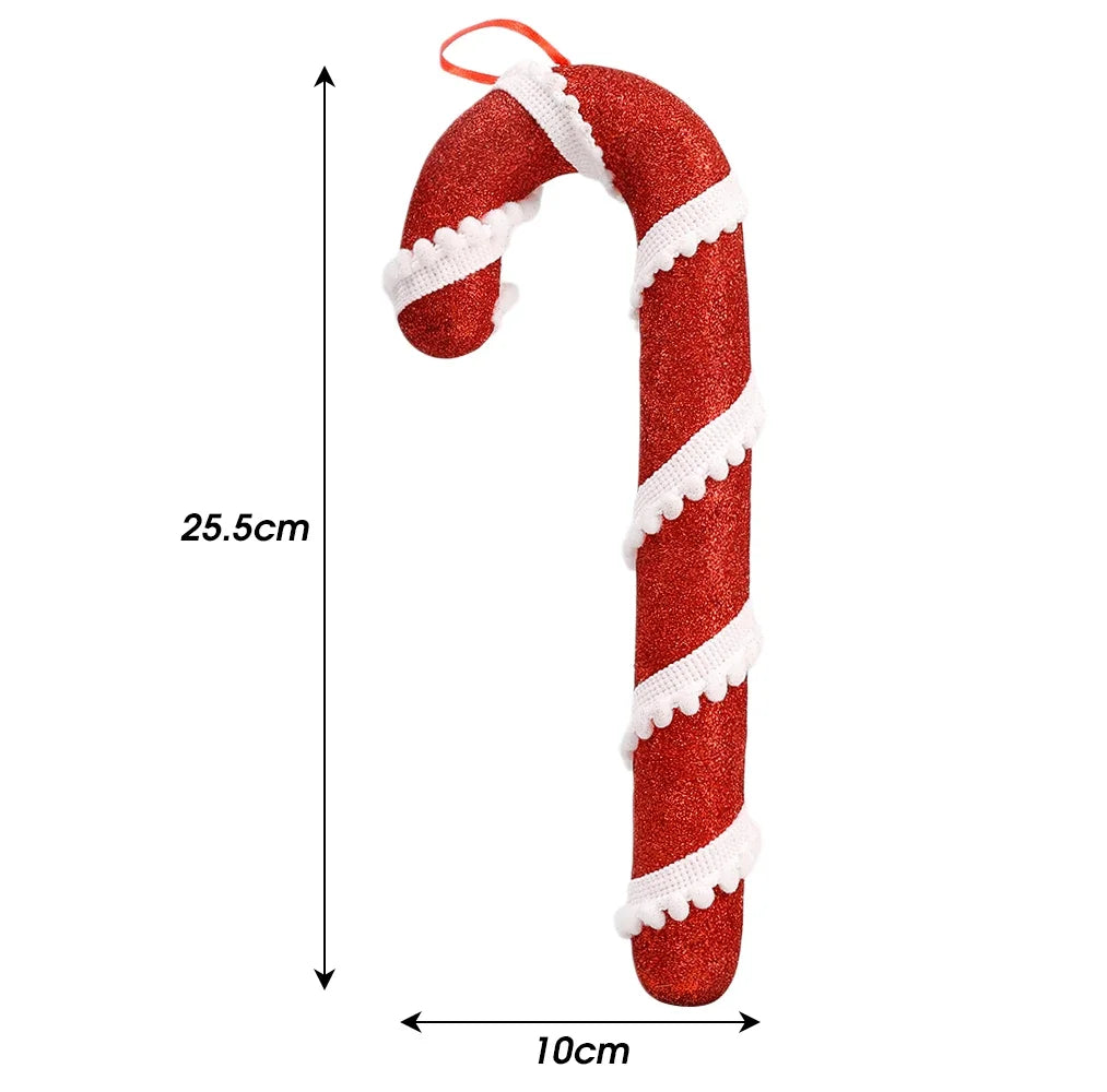 5PCS Christmas Candy Canes – Red & White Lollipop Hanging Ornaments for Tree, Party & Home Decor 1