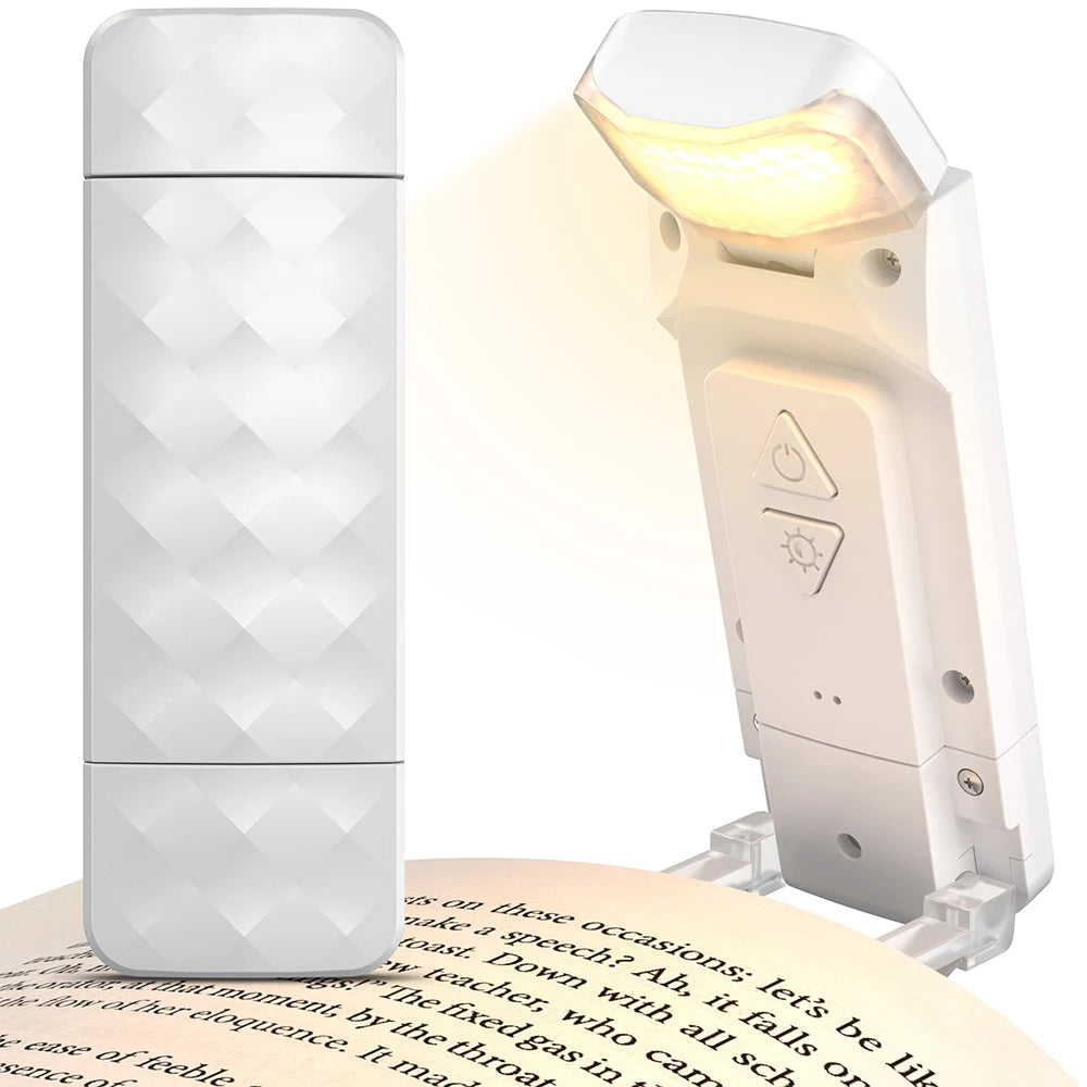 Rechargeable Book Clamp Reading Lamp – Eye-Friendly Bedside Lamp with 3 Colours & 5 Dimmable Brightness Settings