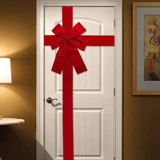 Christmas Big Ribbon Bow – Red Front Door Decorations for New Year 2025 – Hanging Red Bows for Home &amp; Holiday Ornaments