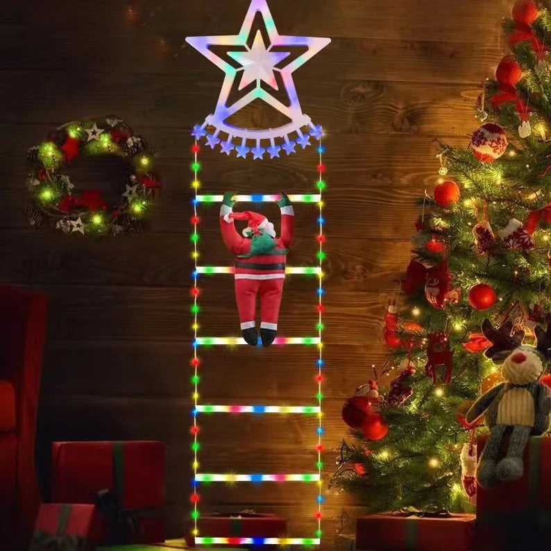 LED Ladder Light for Santa Claus – Christmas String Lamp for Indoor/Outdoor, Window & Garden Décor, Xmas Tree Hanging Strip Light 1