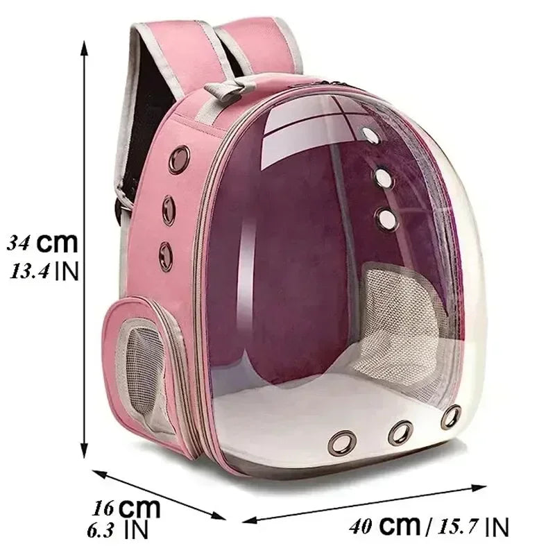 Transparent Bubble Backpack for Cats - Stylish Pet Carrier with Comfortable Space for Your Furry Friend