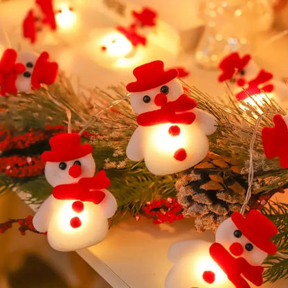 Plush Snowman LED String Lights – 10/20 LED Decorative Fairy Lights for Christmas, Perfect Holiday Atmosphere & Gift