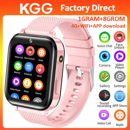 4G Smart Watch Phone for Kids – 1.7" HD Screen, GPS Tracker, WiFi, Video Calling, Face Unlock & Educational Games