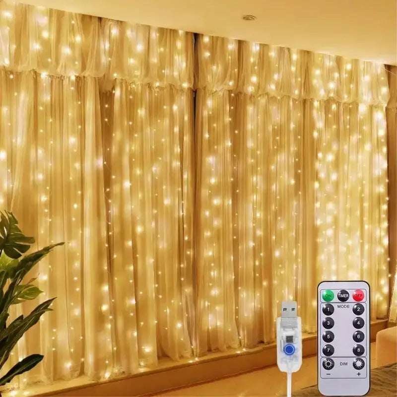 3/4/6M LED Curtain Lights Fairy Garland – 8-Mode USB Light String for Christmas, Weddings, Parties &  Home Décor