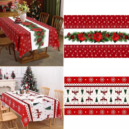 Christmas Snowflake Tablecloth: Merry Christmas & New Year 2024 Table Decor, Festive Table Cover